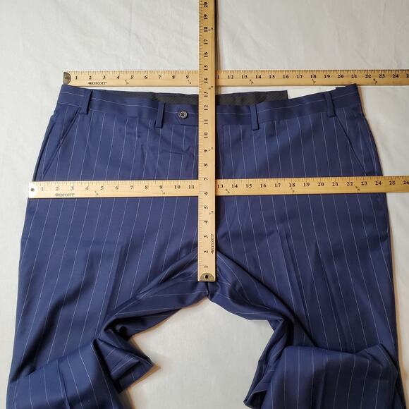 Ralph Lauren Men's Size 42X30 NWT Edgewood Dress Pants Tapered Leg Striped Blue - Picture 2 of 8